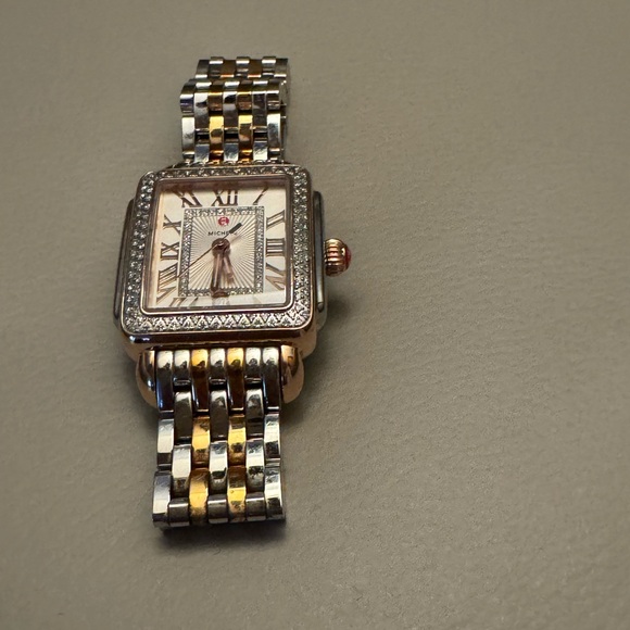 Michele Deco Madison Mid Two-Tone Pink Gold Diamond Watch-MWW06G000015 - Picture 12 of 16